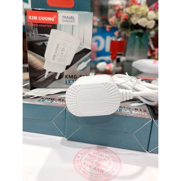 Sạc Kim Cương KMG 812 , 1,5A chuôi micro/ V8 - Hàng Chính Hãng bảo hành 12 tháng