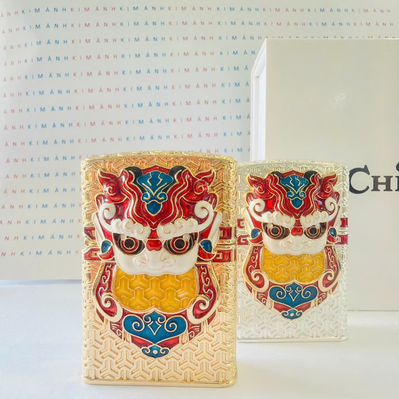 Bật Lửa CHIEF Chủ Đề Đầu Lân Thần Thú - Hàng Chính Hãng Vỏ Đồng Nguyên Khối Càng Dùng Càng Sáng Bóng