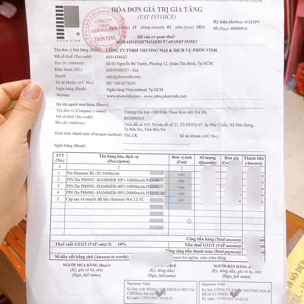 Pin sạc dự phòng Hammer (HP2) 10.000 mAh, sạc nhanh QC 3.0, PD 20w, Hàng chính hãng