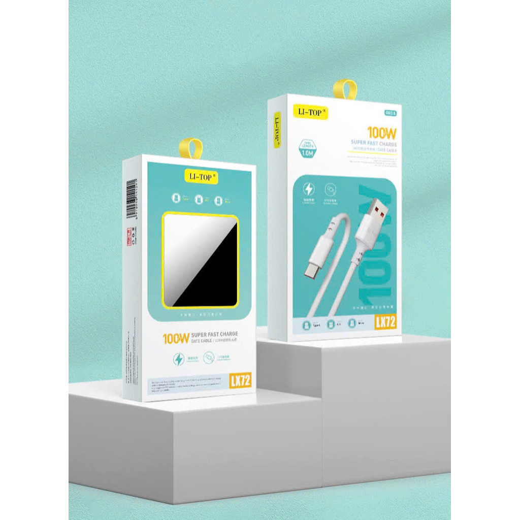 Dây sạc LI-TOP LX72 Công suất 100W chân L, cho dùng thử 30 ngày, Kim Ánh bảo hành chính hãng 12 tháng