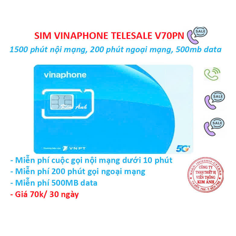 Sim Vinaphone dùng mãi, nghe gọi giá rẻ, làm công việc, nhắn tin, nhận mã otp, Hàng chính hãng