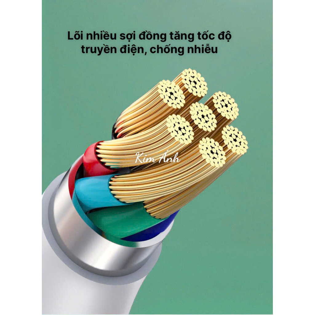 Dây sạc LI-TOP LX72 Công suất 100W chân L, cho dùng thử 30 ngày, Kim Ánh bảo hành chính hãng 12 tháng