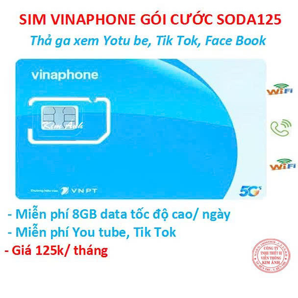 Sim Vinaphone các gói cước combo chuyên thoại, data và mạng xã hội : Tik tok, You tube, Face book, chỉ có tại Kim Ánh