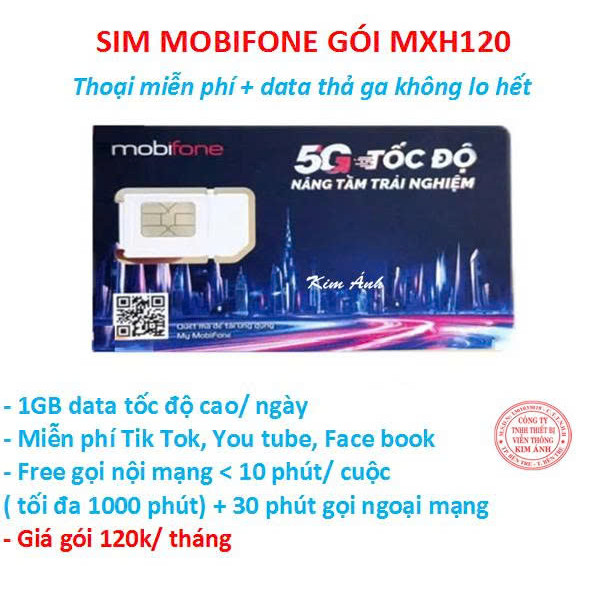 Sim Mobifone các gói cước chuyên thoại, data và mạng xã hội : Tik tok, You tube, Face book - Giá rẻ chỉ có tại Kim Ánh