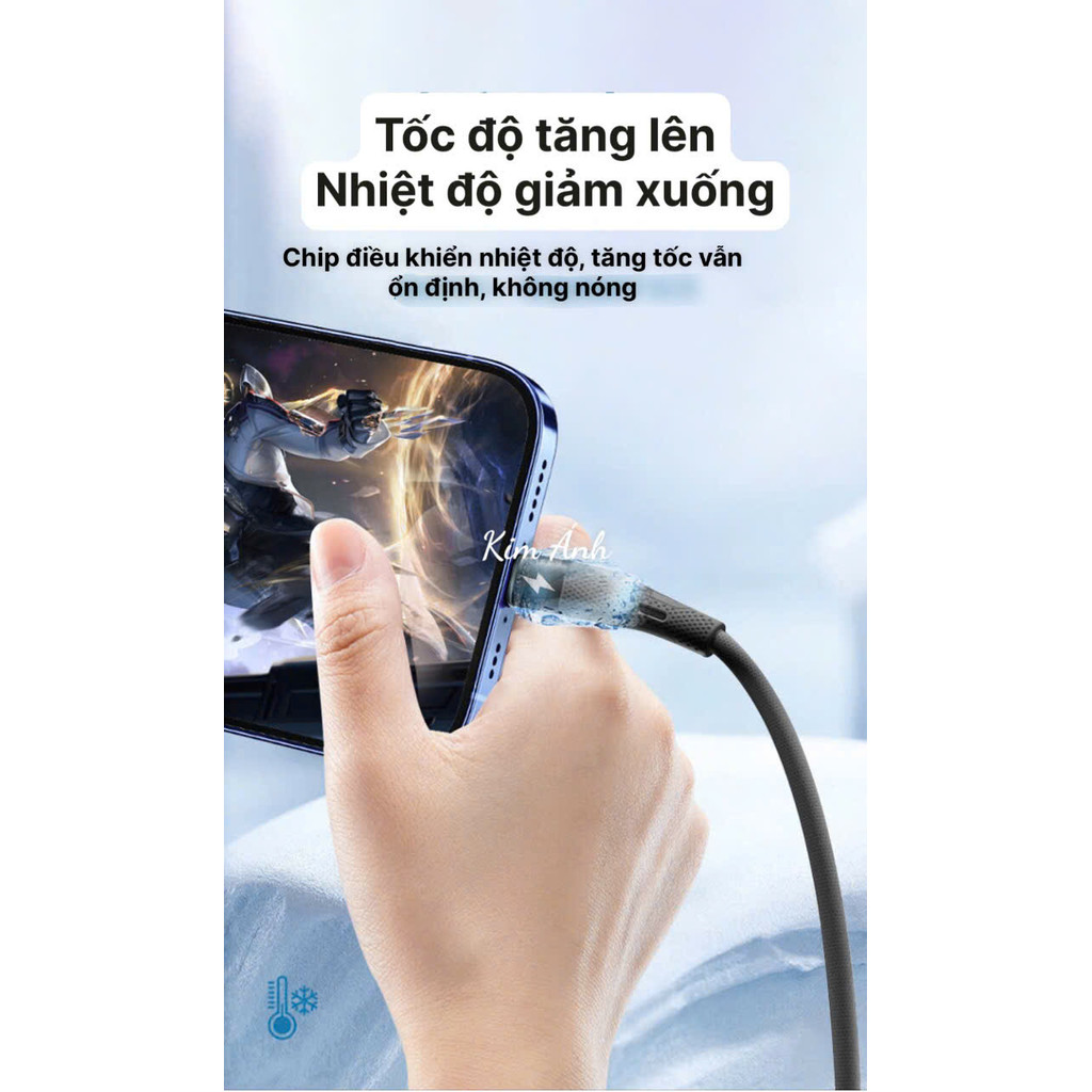 Dây sạc LI-TOP LX73 100W, chân cắm Type C, dây bọc lớp cao su mềm chống rách, đầu lưới SR chống uốn, hàng chính hãng