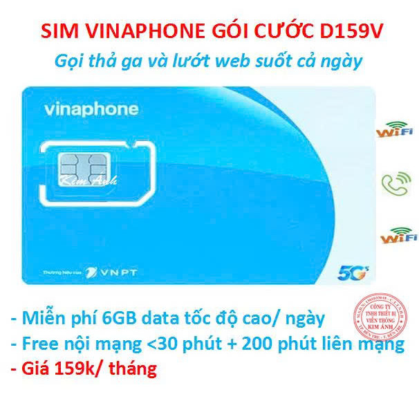 Sim Vinaphone các gói cước combo chuyên thoại, data và mạng xã hội : Tik tok, You tube, Face book, chỉ có tại Kim Ánh