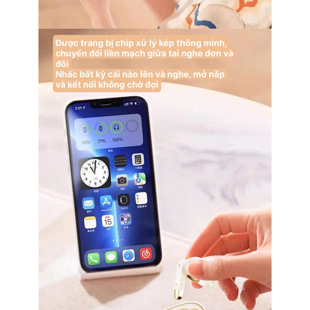Tai nghe Bluetooth LQ18 âm thanh nổi HiFi song phương, Có màn hình kỹ thuật số, hộp sạc dữ trữ pin