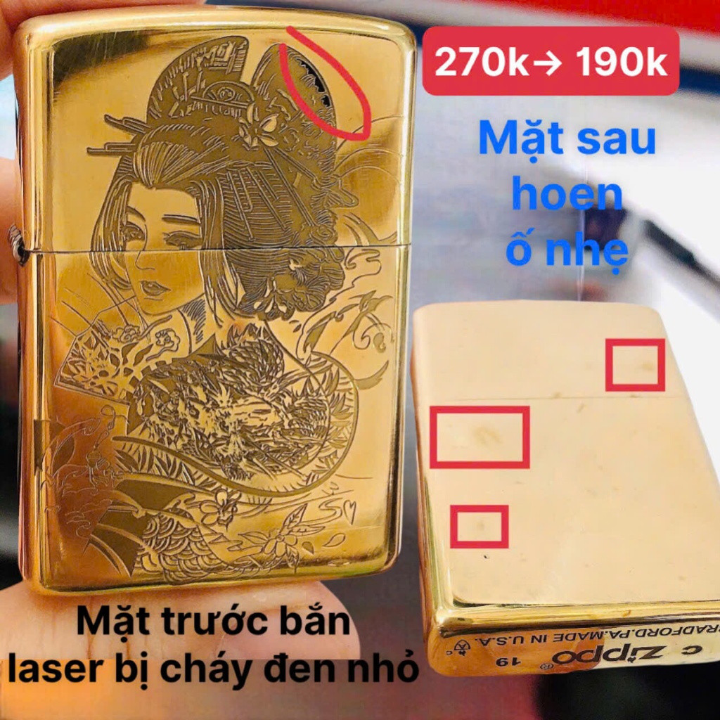 Thanh lý vỏ thay thế cho Zippo, hàng bị trầy xước, hoen ố, shop bán rẻ cho khách trải nghiệm