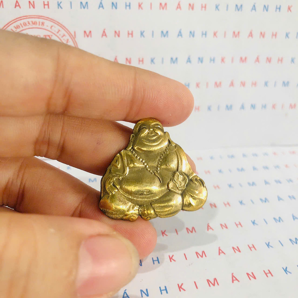 Miếng dán Eblem trang trí Zip po chủ đề Ông Phật Di Lặc, chất liệu đồng thau Solid Brass, hàng chuẩn zin Mỹ