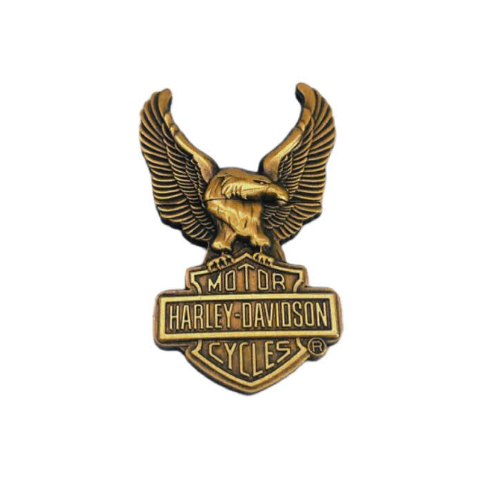 Eblem dán trang trí Zippo chủ đề Chim Đại Bàng Harley-Davidson, chất liệu đồng Brass, hàng chuẩn zin Mỹ