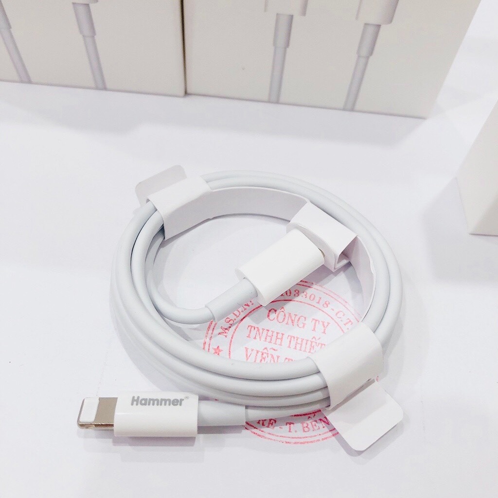 Bộ củ và cáp sạc nhanh Hammer công suất chuẩn PD 20W chân cắm Linghtning, tiêu chuẩn Nhật PSE, Hàng chính hãng bảo hành 1 năm