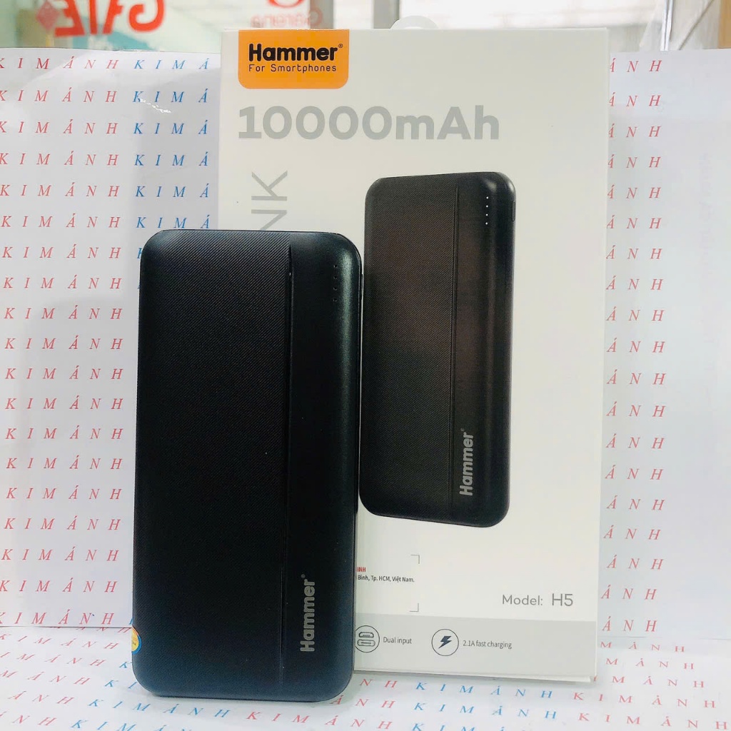 Pin sạc Dự Phòng Hammer H5 dung lượng 10000mah, có tem chống giả, Hàng chính hãng