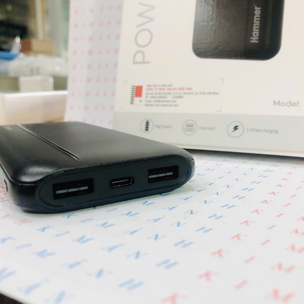 Pin sạc Dự Phòng Hammer H5 dung lượng 10000mah, có tem chống giả, Hàng chính hãng