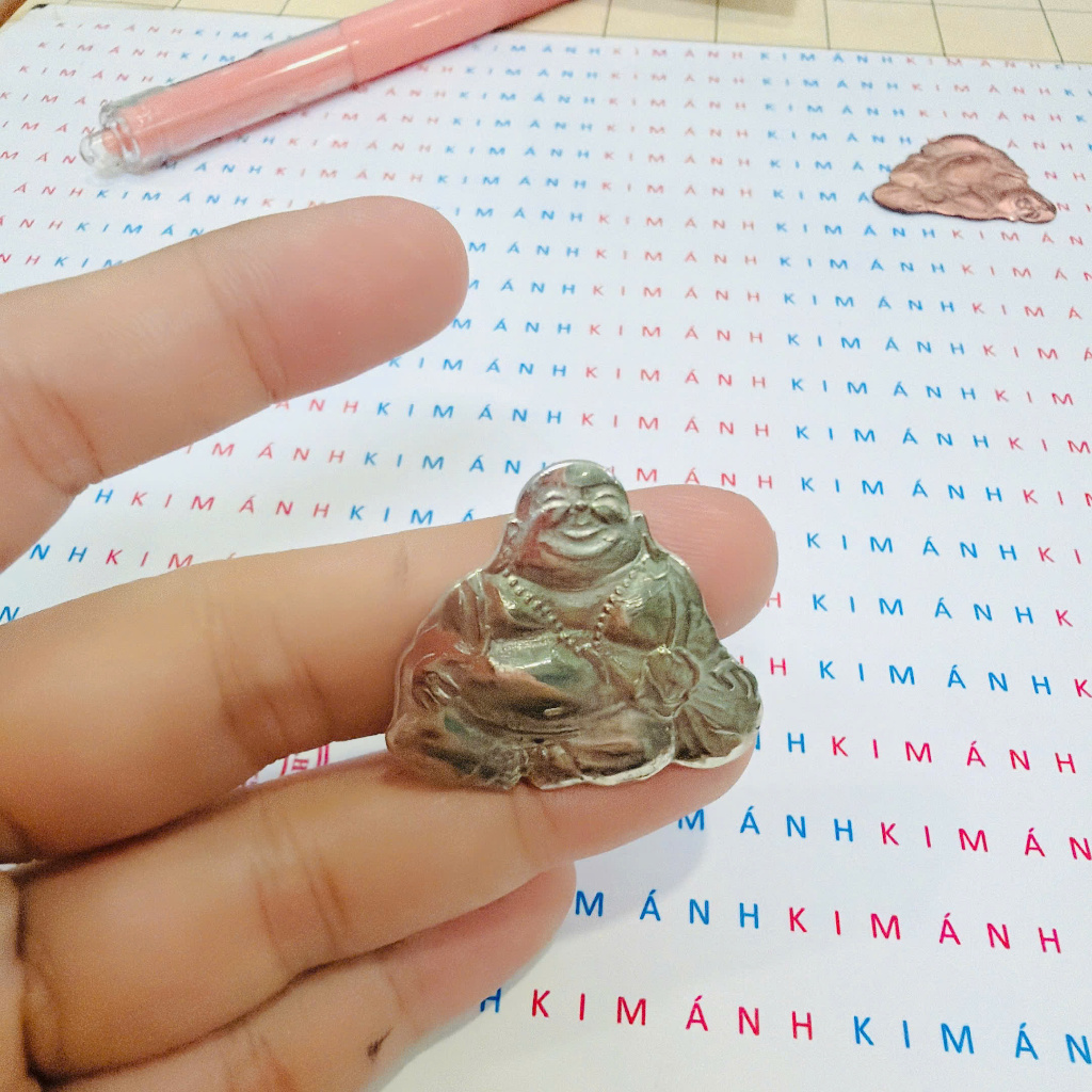 Miếng dán Eblem trang trí Zip po chủ đề Ông Phật Di Lặc, chất liệu đồng thau Solid Brass, hàng chuẩn zin Mỹ