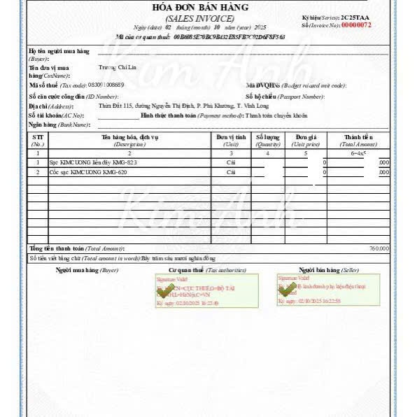 Bộ sạc nhanh Kim Cương KMG 620 công suất 20W chân cắm Type C, Hàng chính hãng có hóa đơn đầu vào