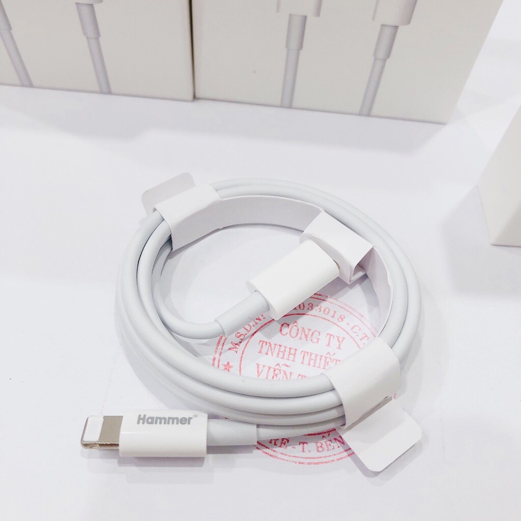 Dây cáp sạc Hammer PD 20W (C17) dùng cho IPhone, chân cắm Type C ra Lightning sạc nhanh vào pin, Check QR kiểm tra chính hãng, bảo hành 1 năm