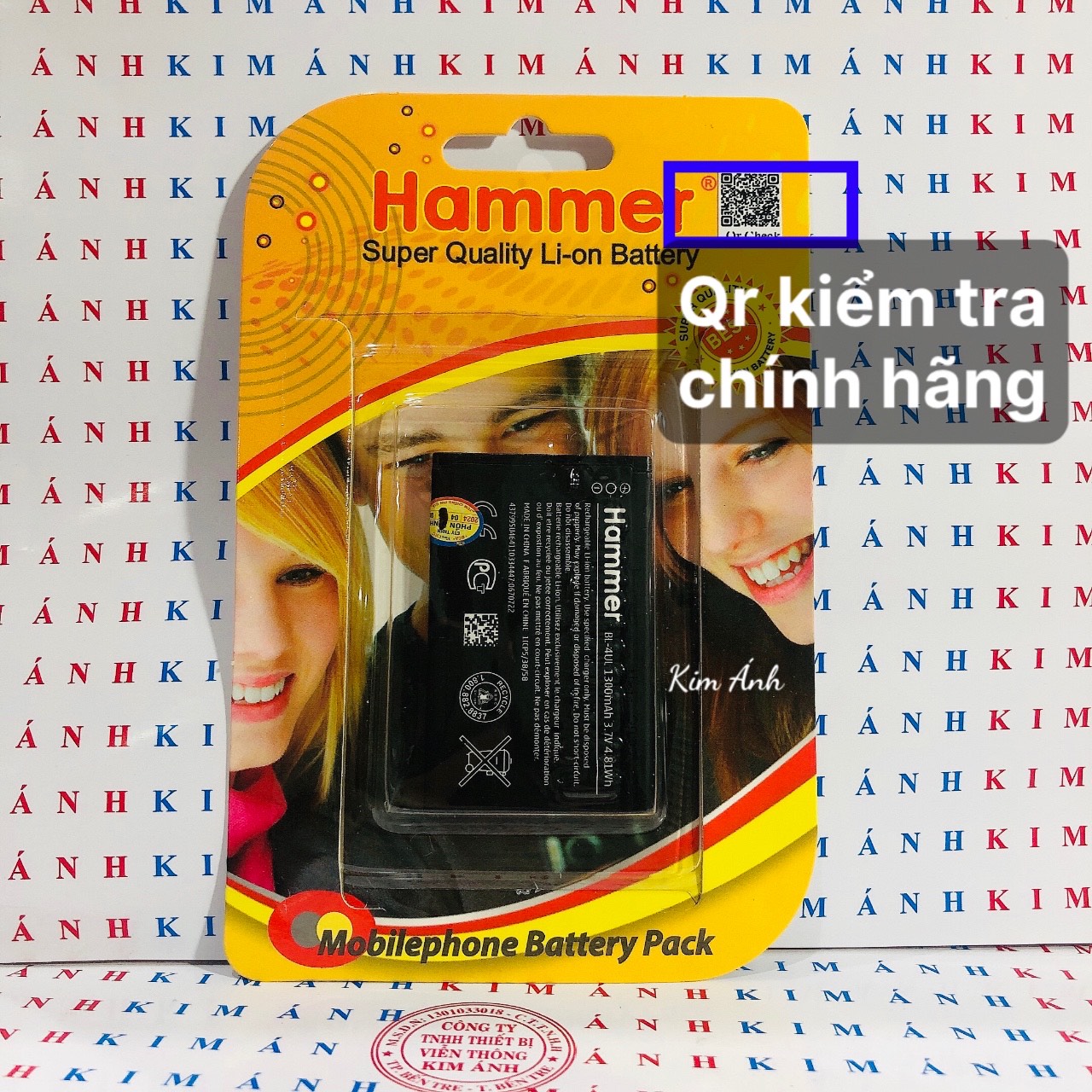 Pin điện thoại Hammer BL 4UL dùng cho các máy 225 / 230 / 3310 2017 và các máy nút bấm, dung lượng cao hàng chính hãng