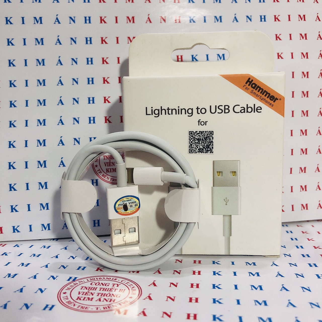 Dây sạc Hammer chân cắm Linghtning loại 6IC (MAIN 6 HẠT) 2A, Mã GZSP, Kim Ánh bảo hành chính hãng 12 tháng