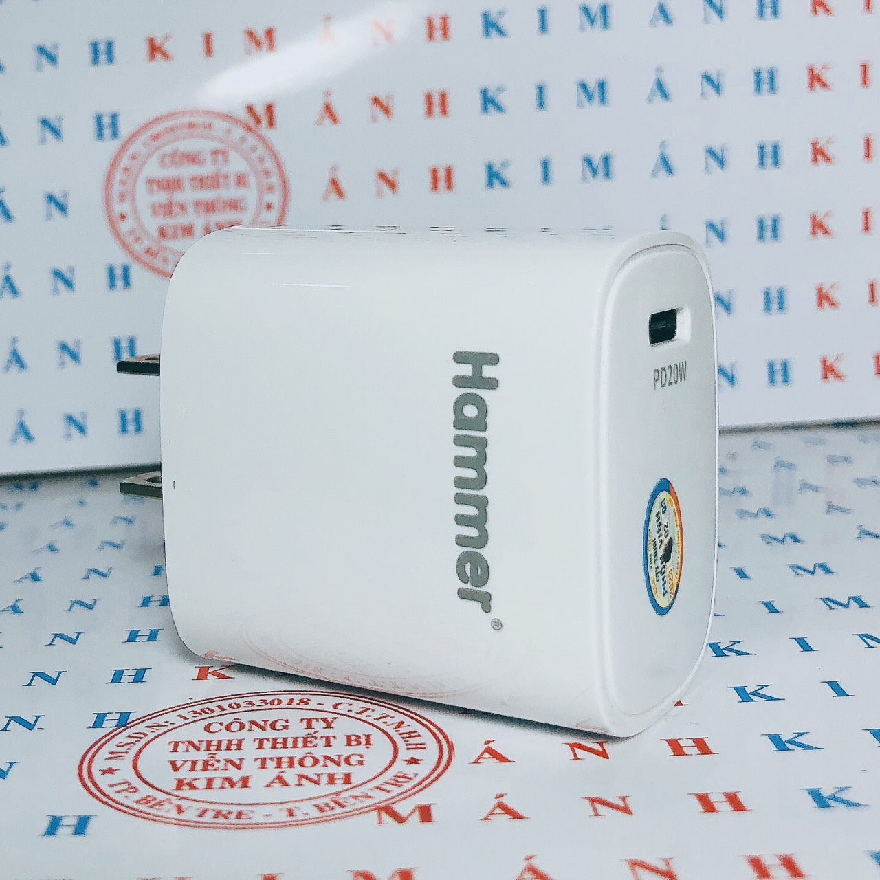 Củ sạcHammer H-U58 sạc nhanh PD 20W, đạt chứng nhận tiêu chuẩn CE, Check Qr kiểm tra hàng chính hãng bảo hành 12 tháng