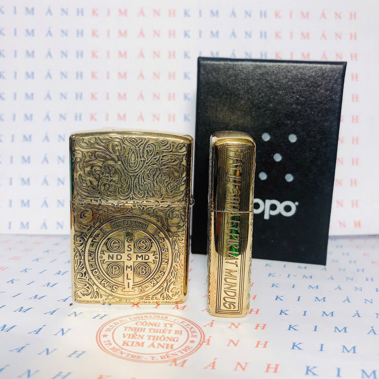 Bật Lửa Zippo Armor vỏ dầy chủ đề Constantine Thánh Giá, hàng cao cấp Vỏ bằng Đồng