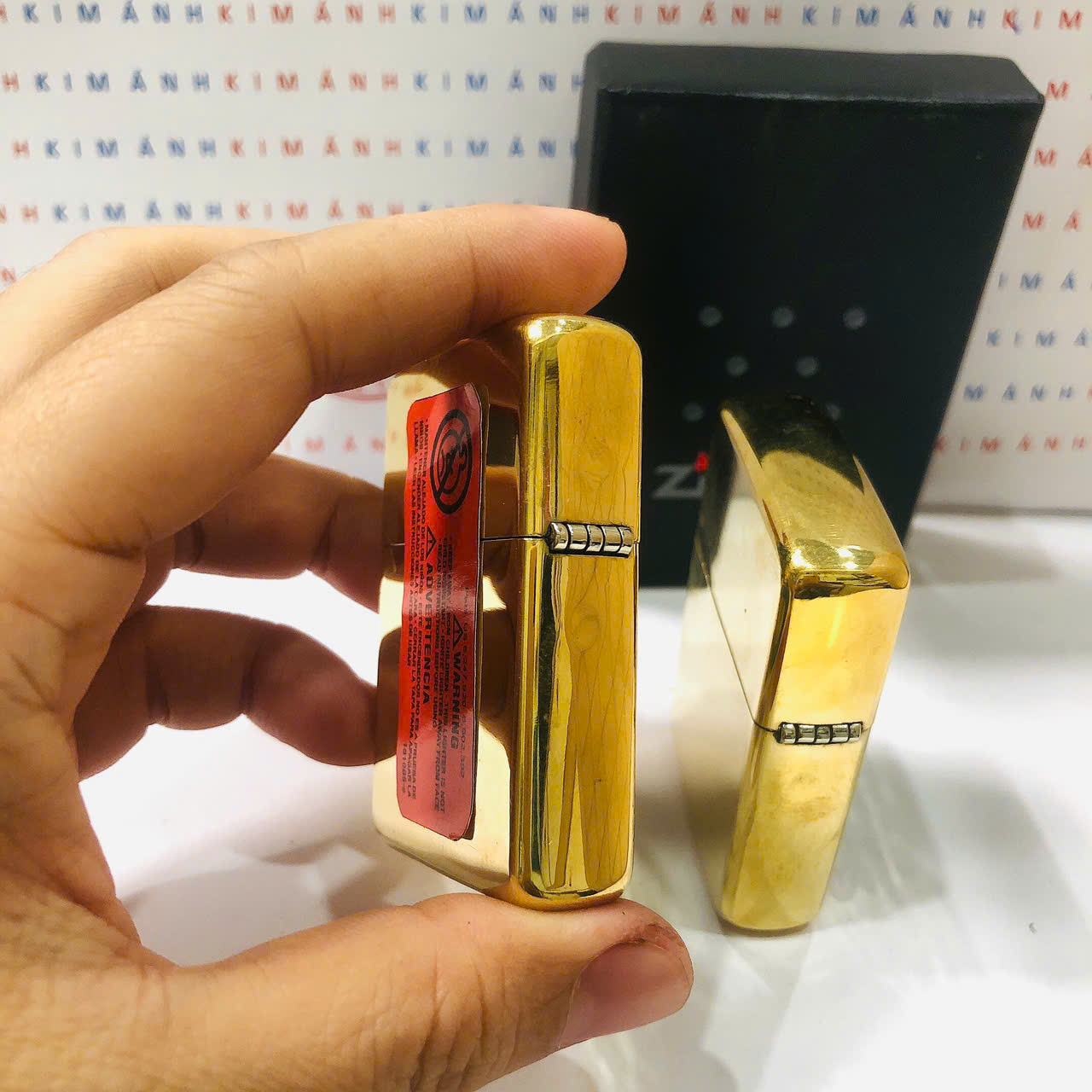 Bật lửa Zippo Chu Niên 32-85, khắc ăn mòn cẩn xà cừ 2 mặt trái banh Bida, hàng loại 1 vỏ đồng có tem đỏ