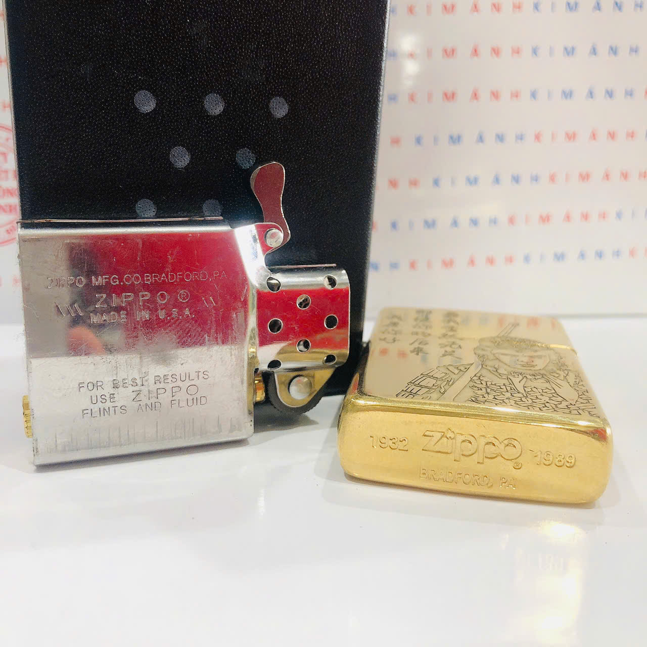 Bật Lửa Zippo Chu Niên chủ đề Tề Thiên Đại Thánh, hàng loại 1chất liệu đông  có dán tem đỏ