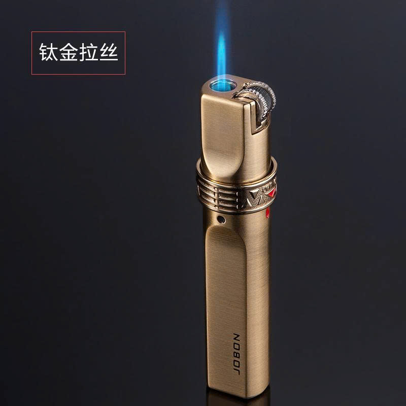 Bật Lửa Jobon Tròn Khóa Xoay ZB-633A, Loại Khò 1 Tia Cực Mạnh, Vỏ đồng ruột thép không gỉ