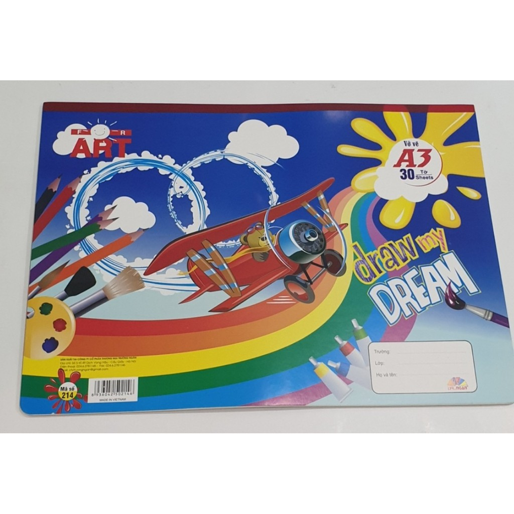 Vở vẽ A3 dán gáy 30 tờ  - TN214