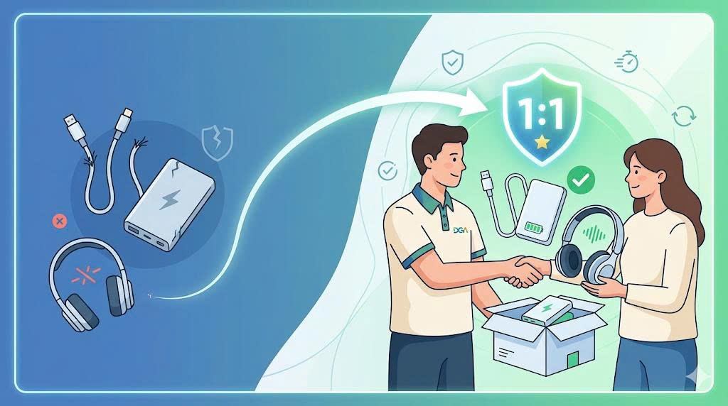 Chính sách bảo hành 1 đổi 1 tại DGA: Nhanh chóng, Minh bạch, Tận tâm