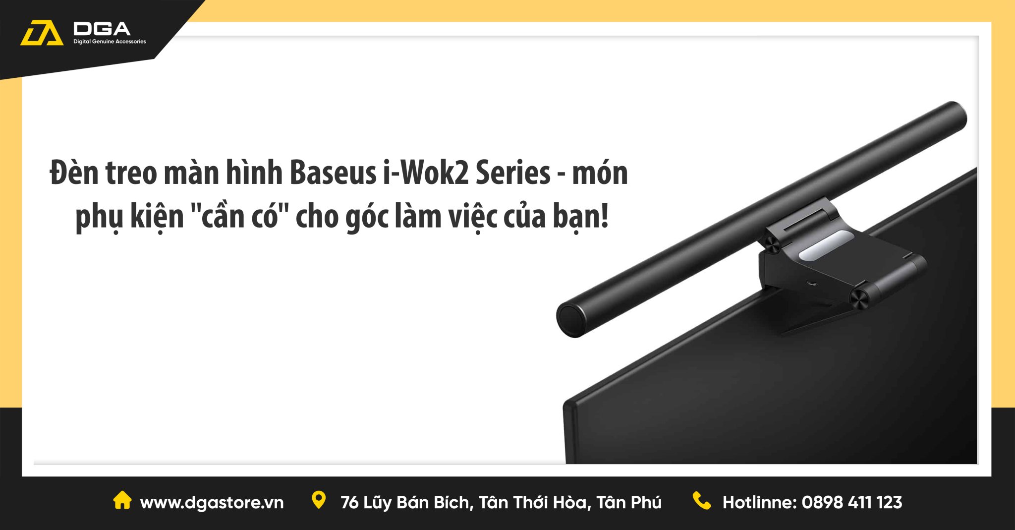 Đèn treo màn hình bảo vệ mắt Baseus i-wok2 Series - món phụ kiện “cần có” cho góc làm việc của bạn!