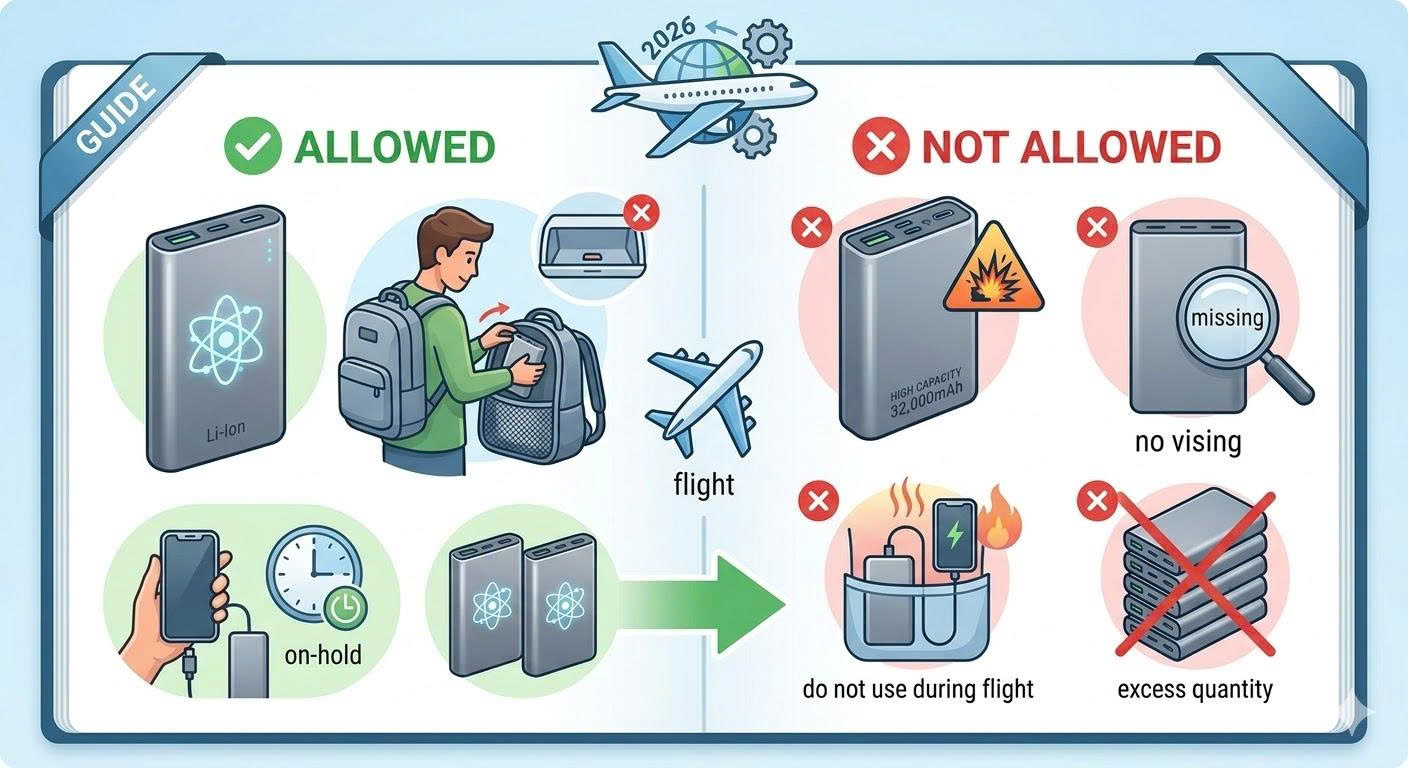 Cẩm Nang Sạc Pin Khi Đi Máy Bay: Quy Định Mới Nhất 2026 Bạn Cần Biết