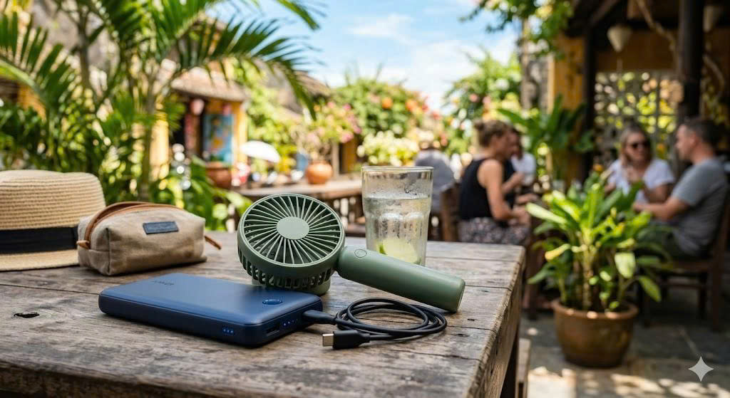 Giải Pháp Năng Lượng Khi Đi Du Lịch: Combo Sạc Dự Phòng Và Quạt Cầm Tay 