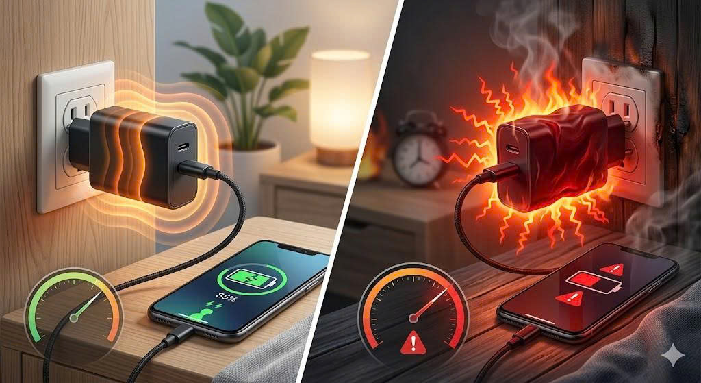 Củ Sạc Bị Nóng Khi Sạc Nhanh: Khi Nào Là Bình Thường, Khi Nào Nguy Hiểm?