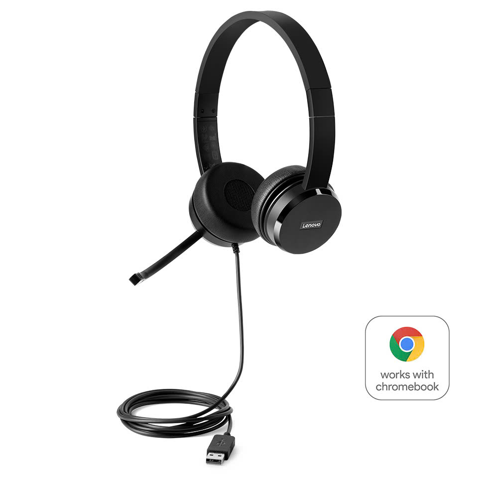 Tai nghe có dây máy tính, laptop Lenovo 100 Stereo USB Headset