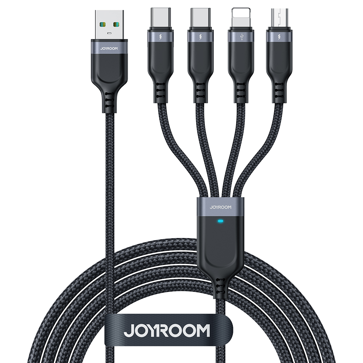 Cáp Sạc Đa Năng 4 in 1 Joyroom 1T4018A18 (3.5A, USB-A Sang 2xLightning / Type-C / Micro, Dài 1.2m)