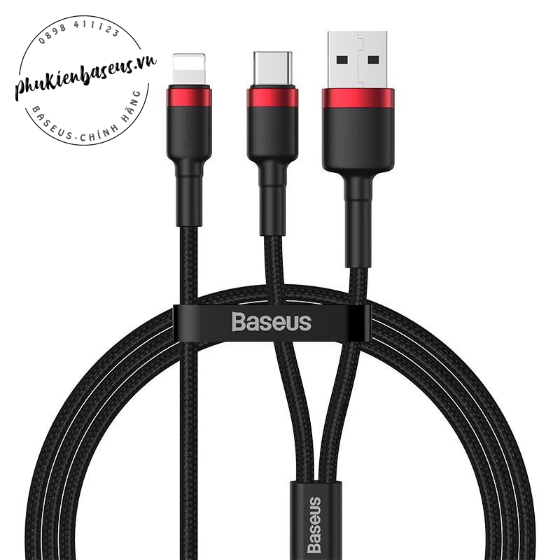 Cáp sạc nhanh ngỏ vào cho iPhone Baseus Cafule USB Type C to Lightning in