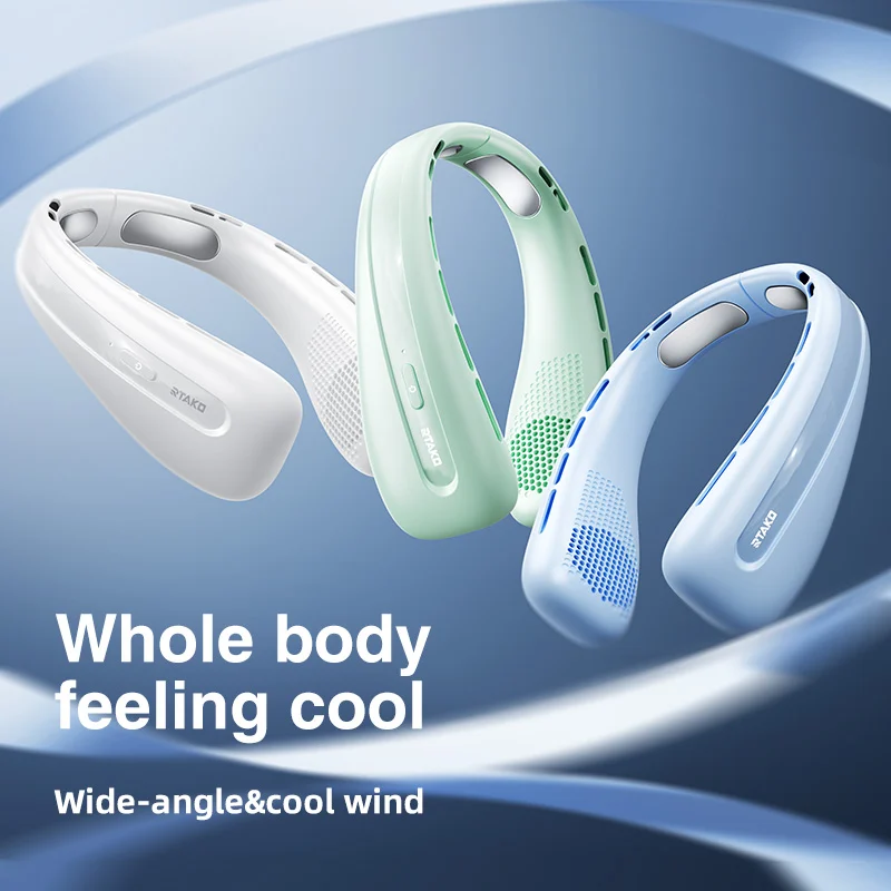 Quạt mini đeo cổ RTAKO N03 Wide Ice Ring Hanging Neck Fan 3600mah (3-Gear)