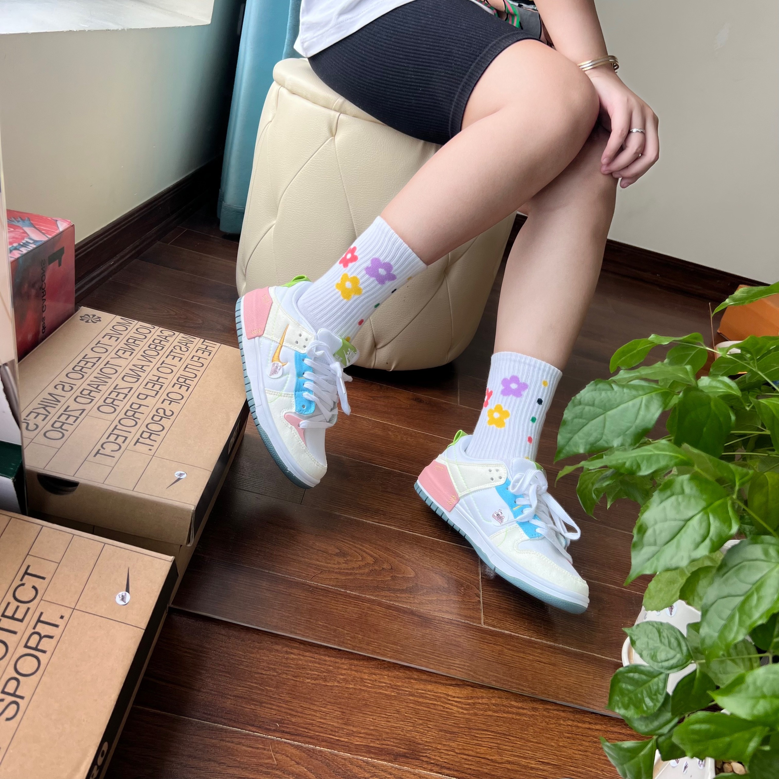 NIKE DUNK XANH HỒNG