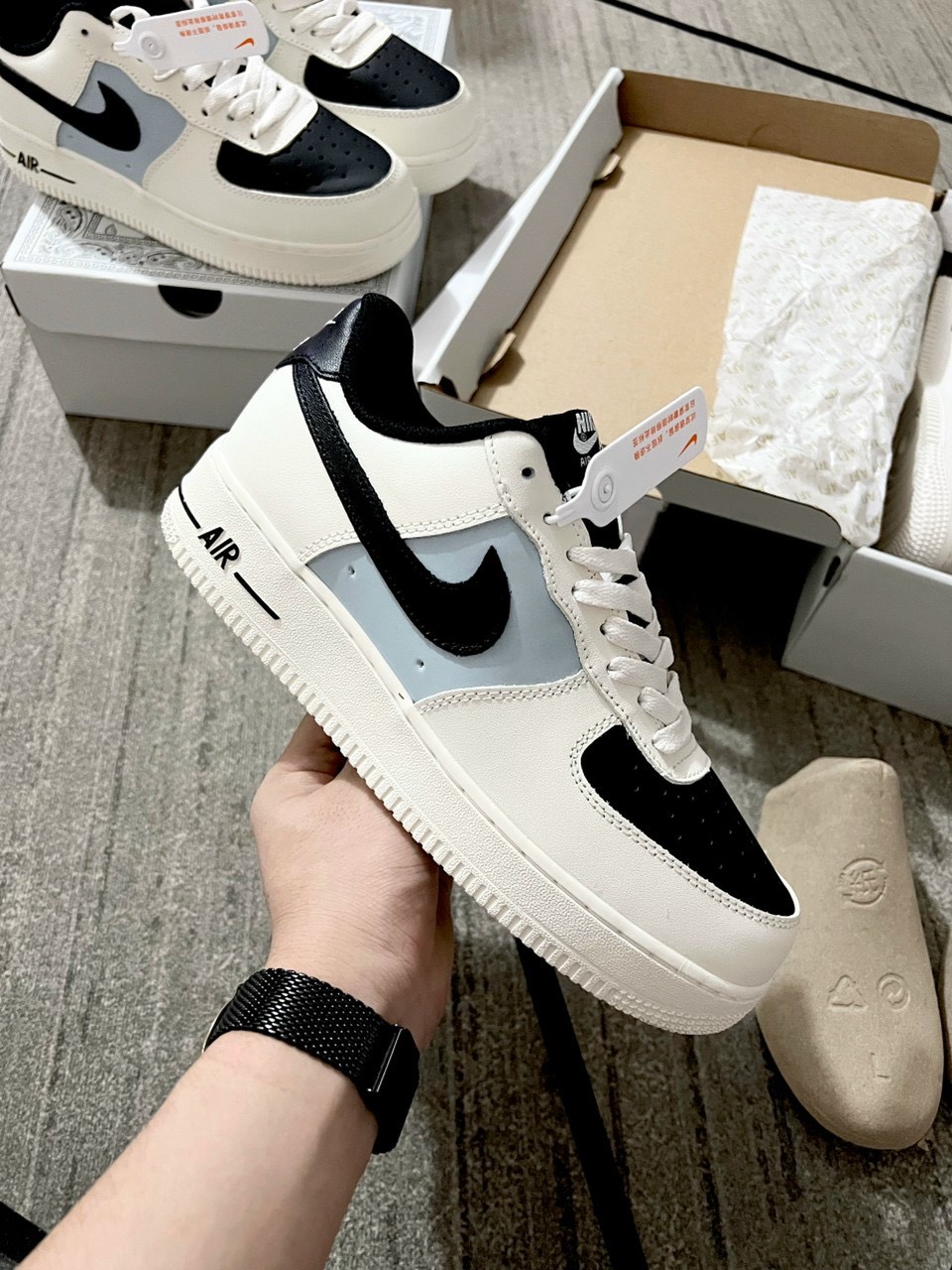 AF1 XÁM ĐEN KEM