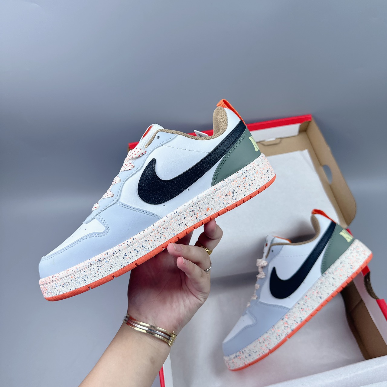 nike court xanh cam