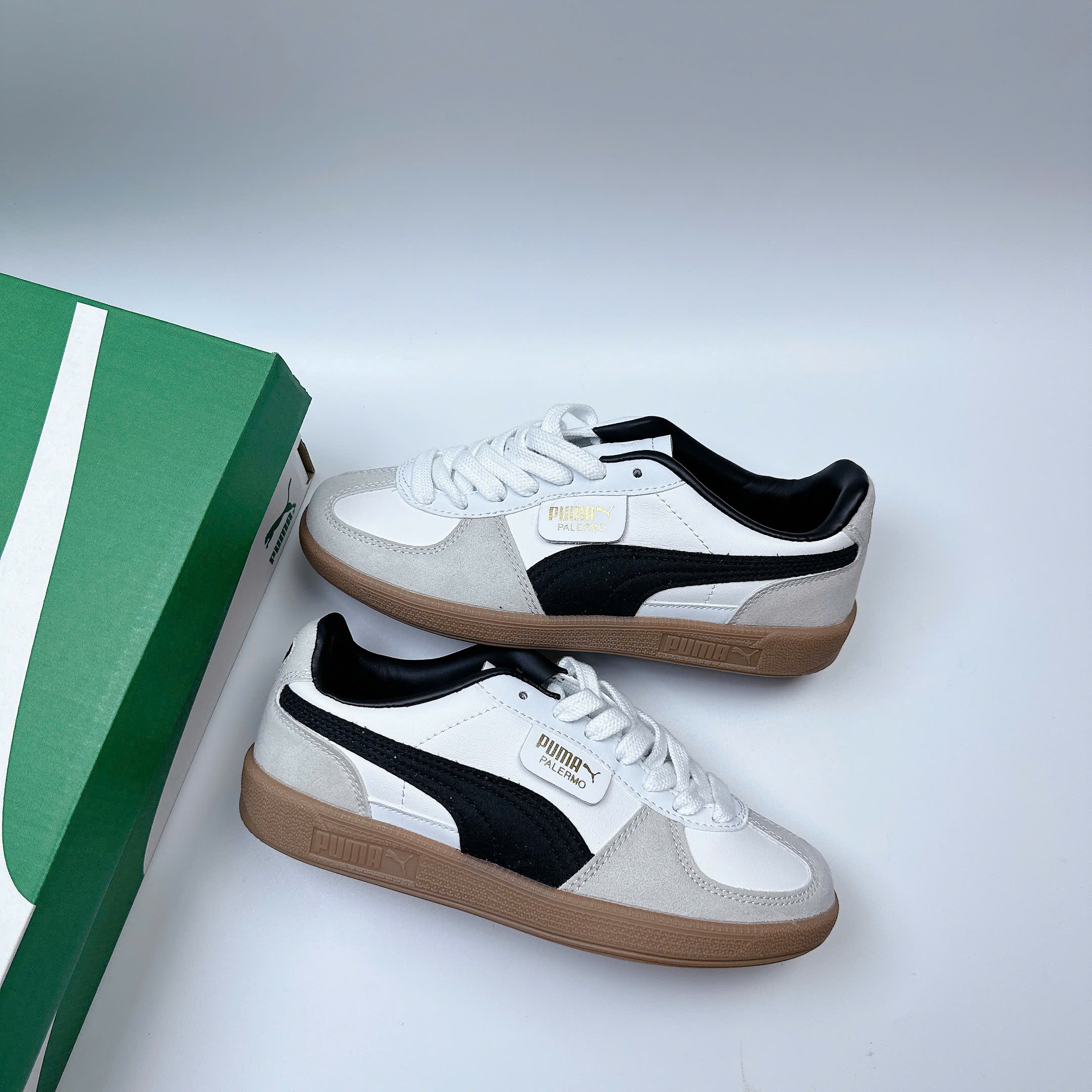 puma palermo trắng đen