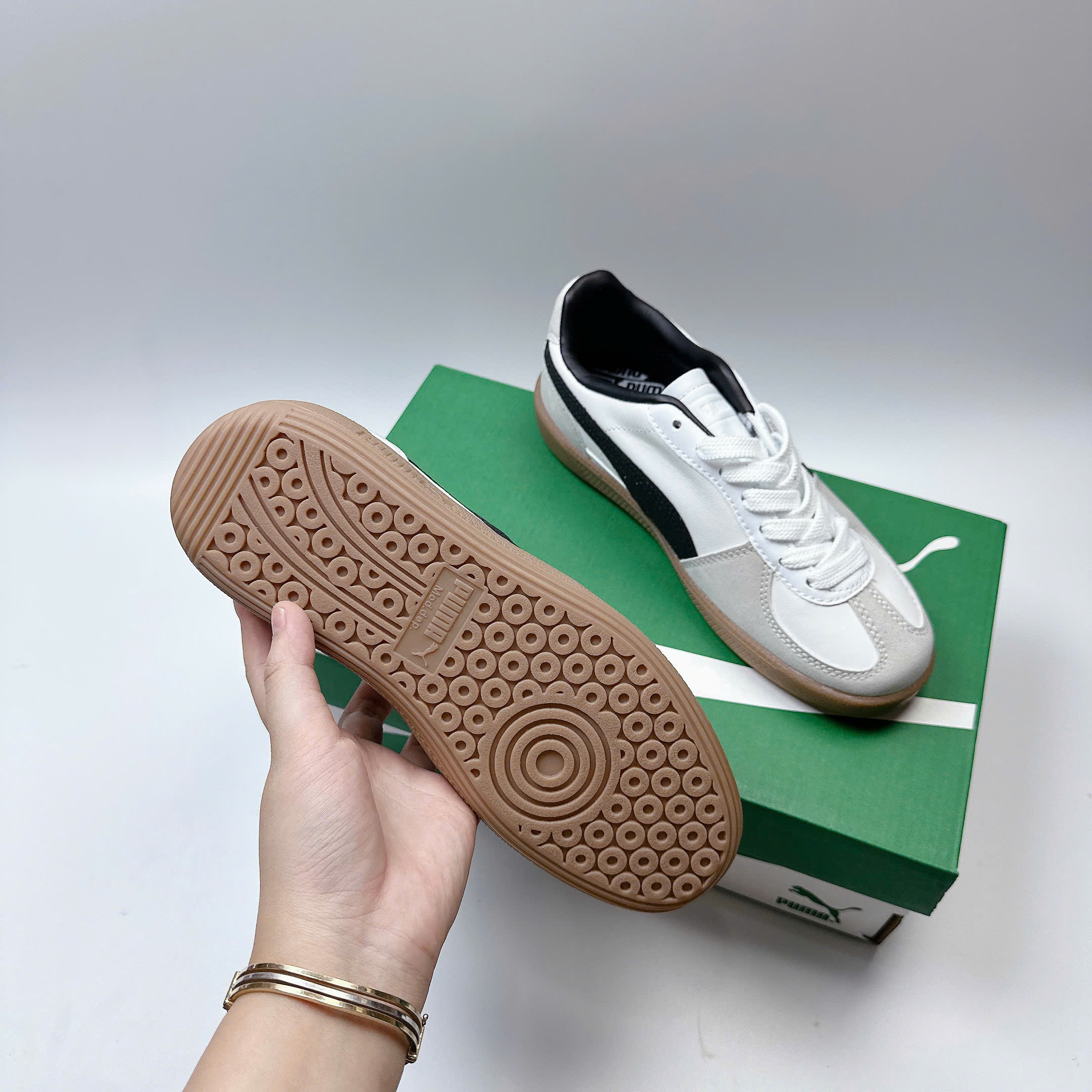 puma palermo trắng đen