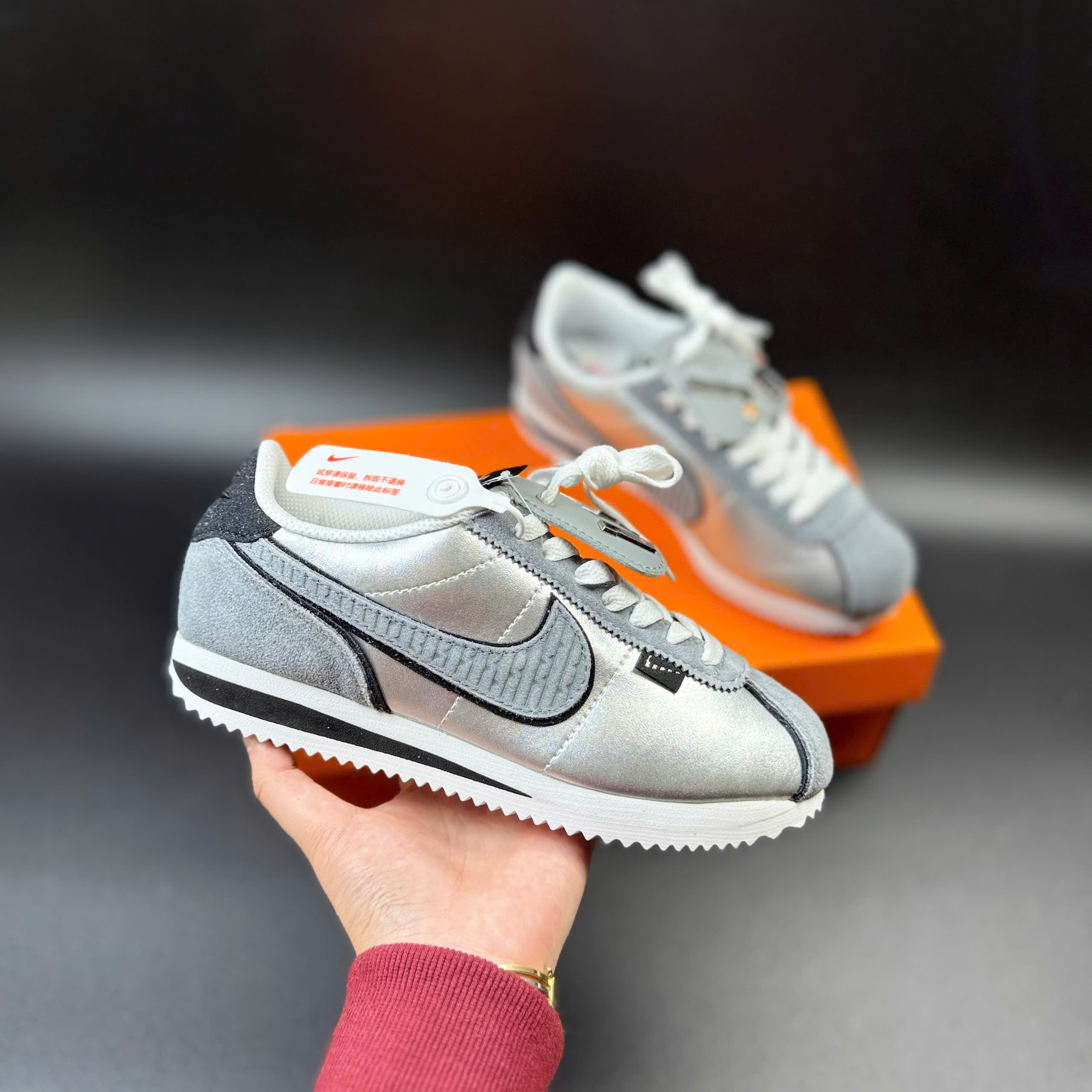nike cortez xám bạc
