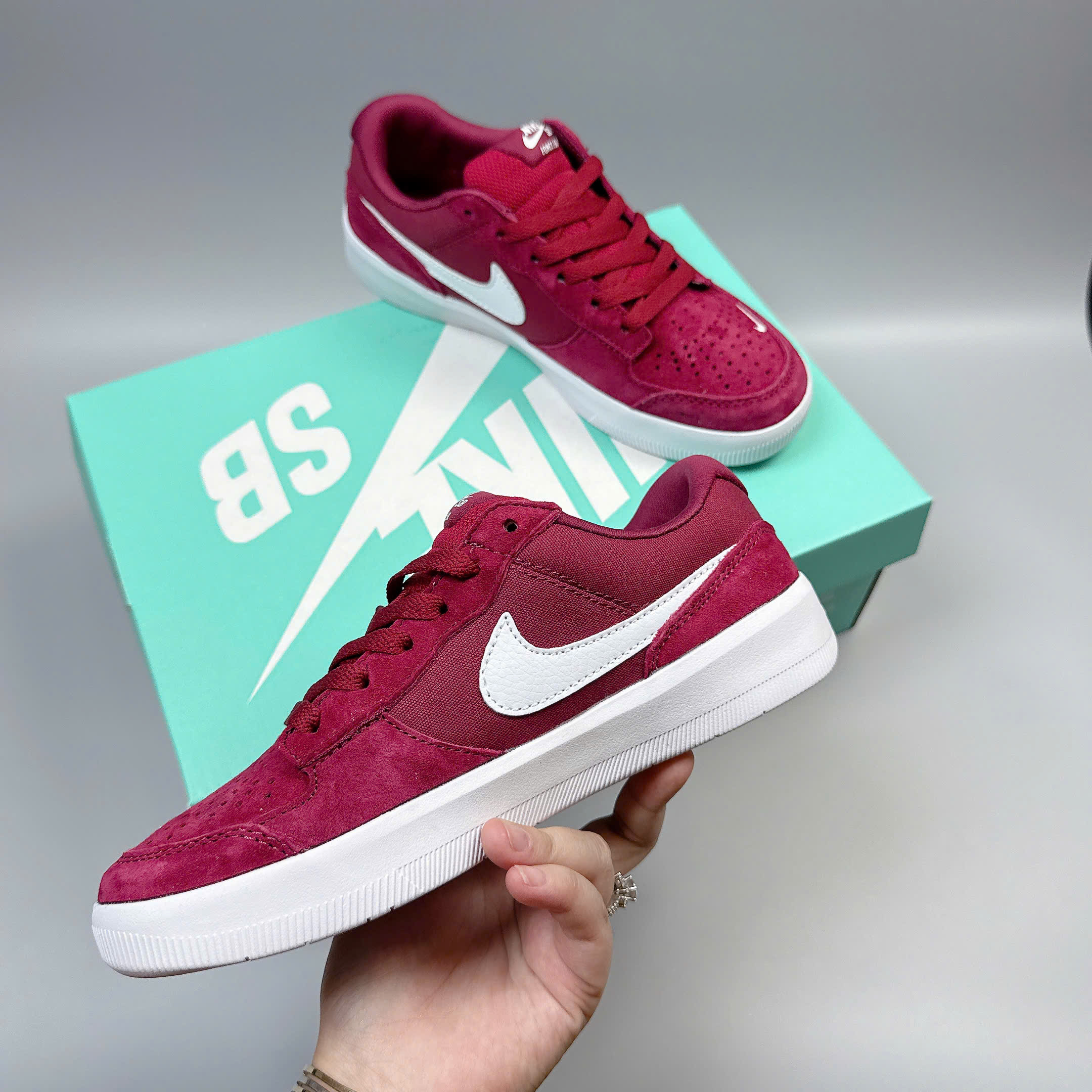nike sb58 đỏ mận