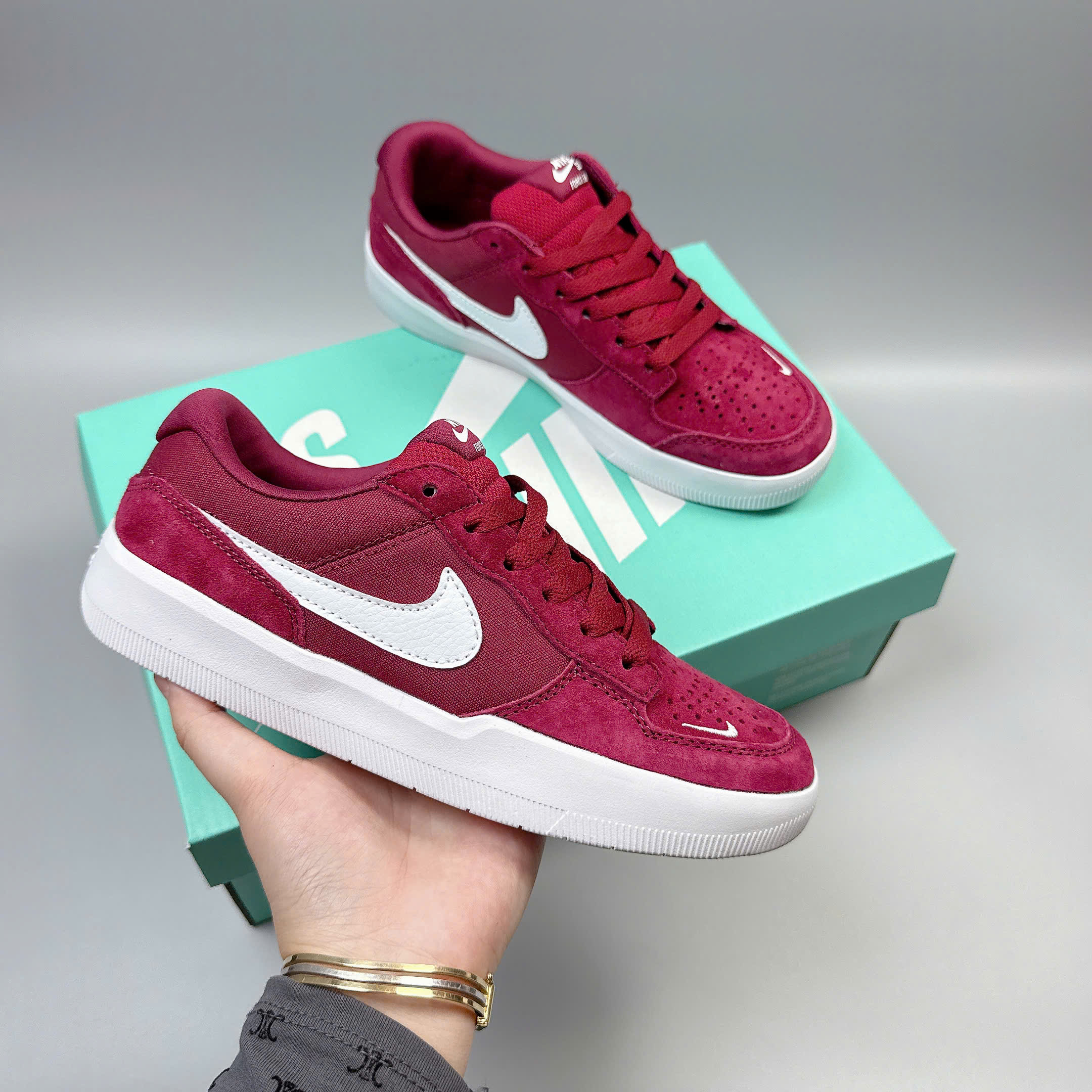 nike sb58 đỏ mận