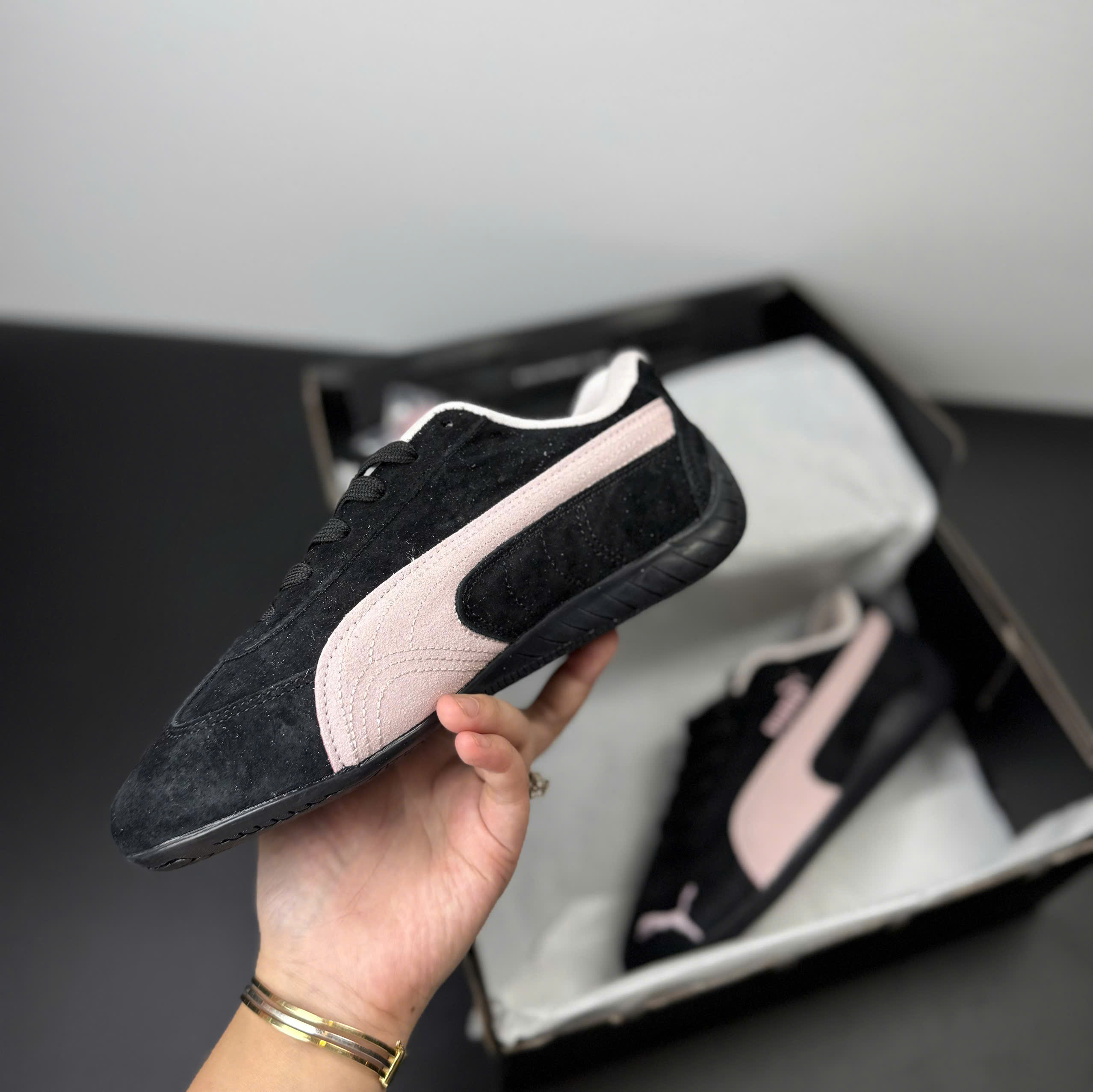 puma speedcat đen hồng
