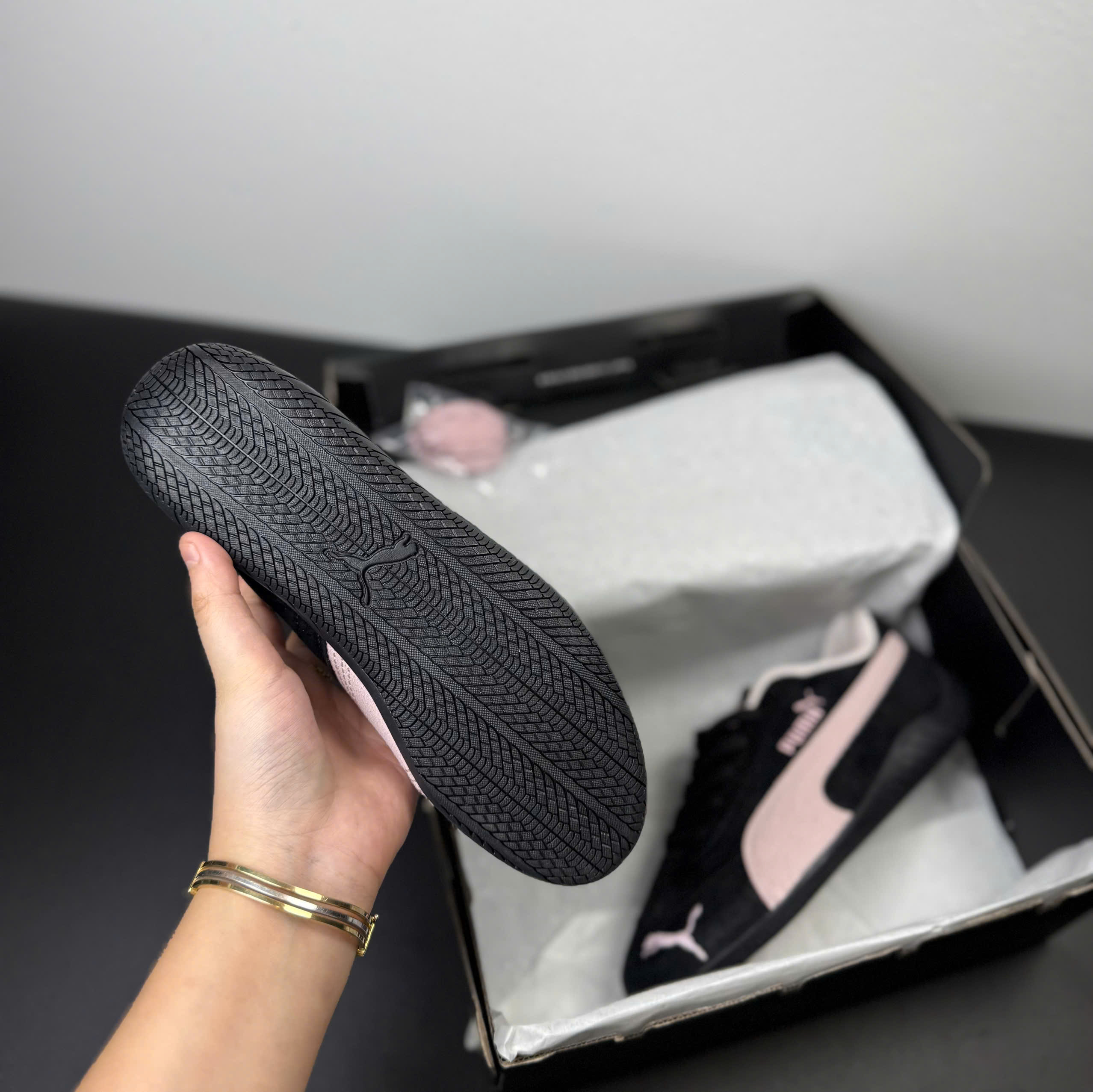 puma speedcat đen hồng