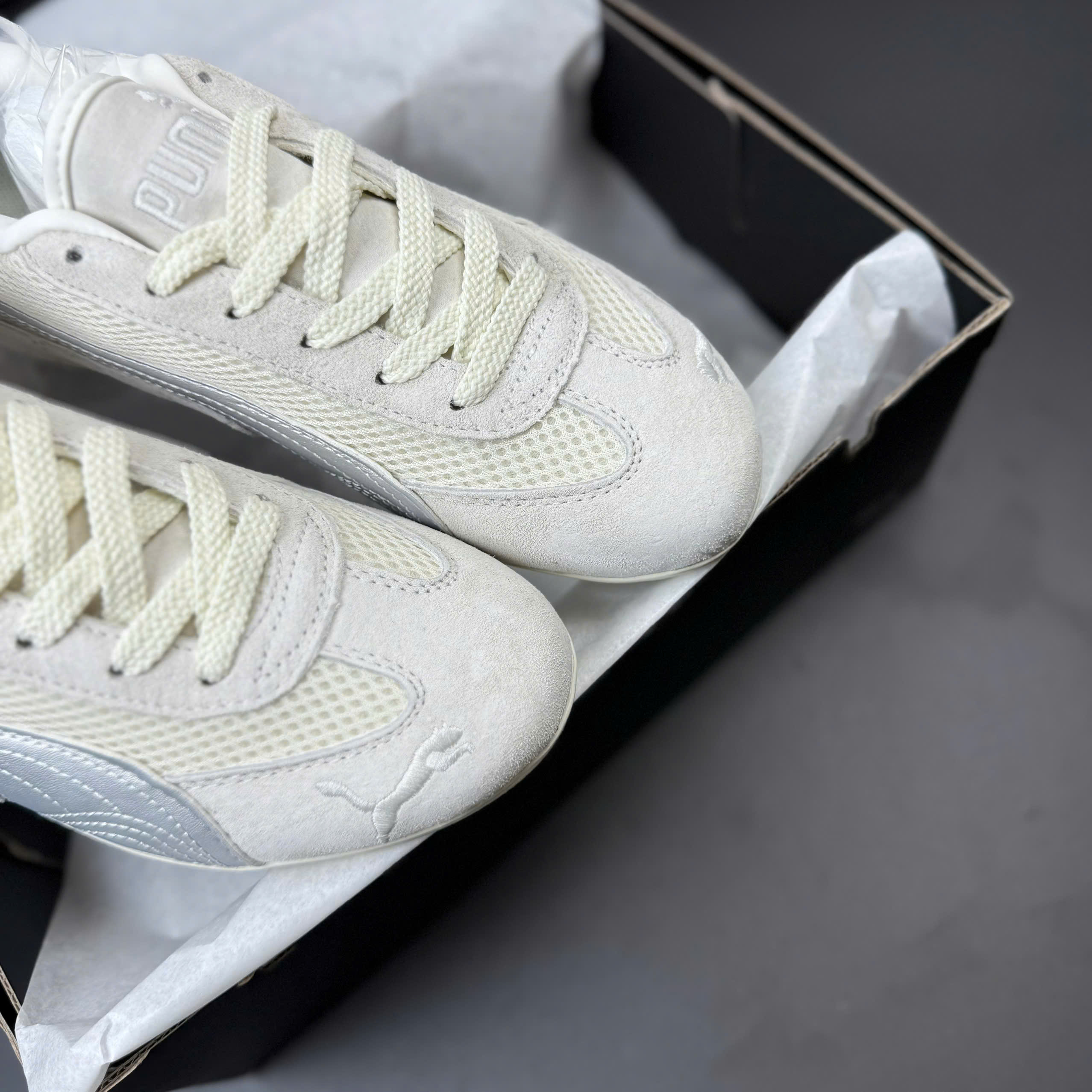 puma speedcat xám kem