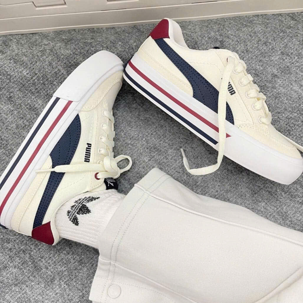 puma court kem đỏ