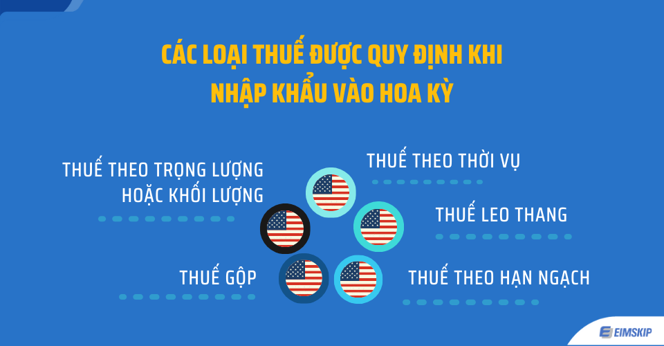 Các loại Thuế được quy định khi nhập khẩu vào Hoa Kỳ